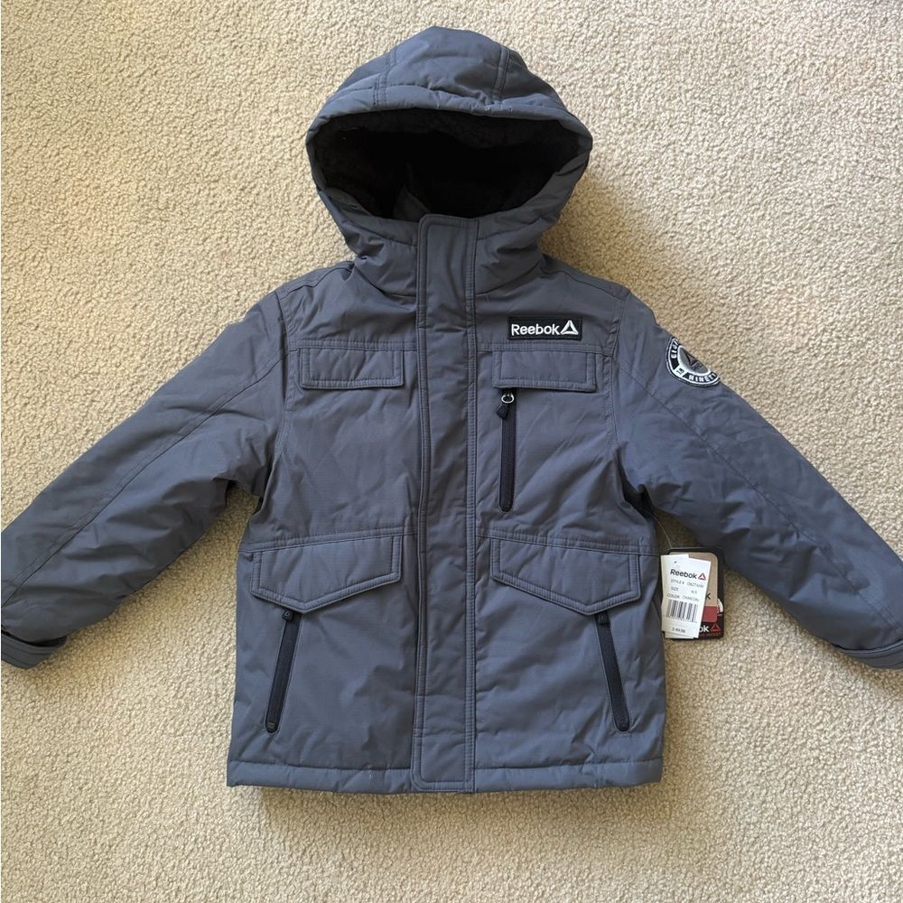 Reebok Kids Gray Hooded Jacket 3 in 1 system size 4/5 toddler